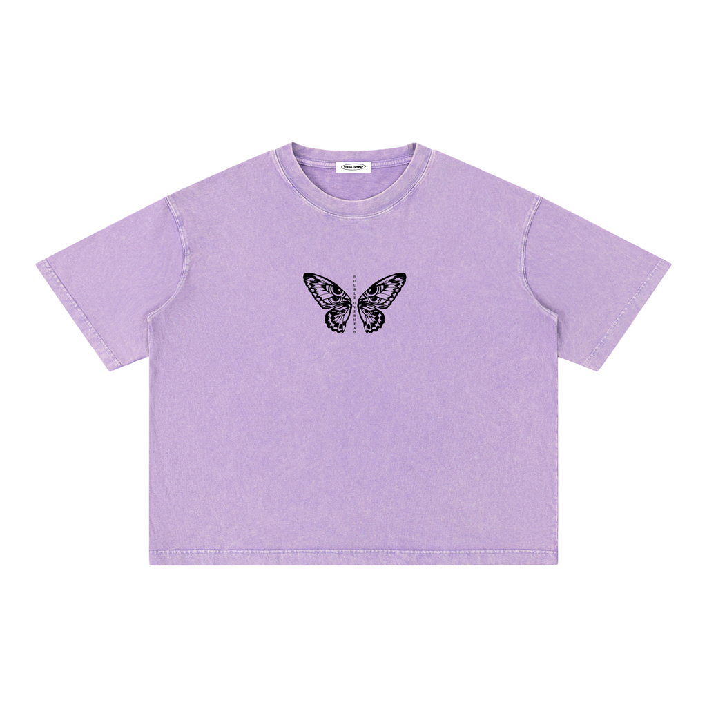 Mineral Wash Boxy Cotton T-Shirt (Cropped)
