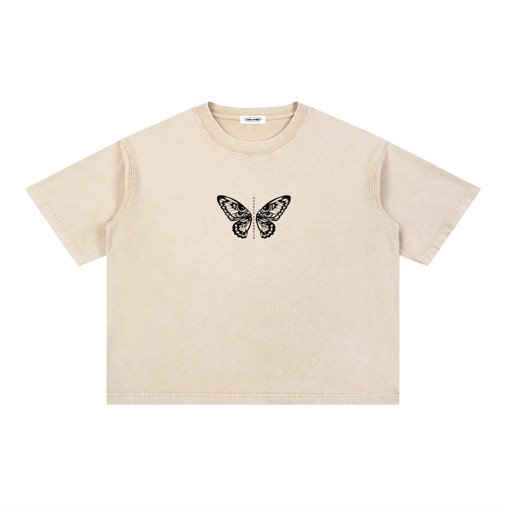 Mineral Wash Boxy Cotton T-Shirt (Cropped)