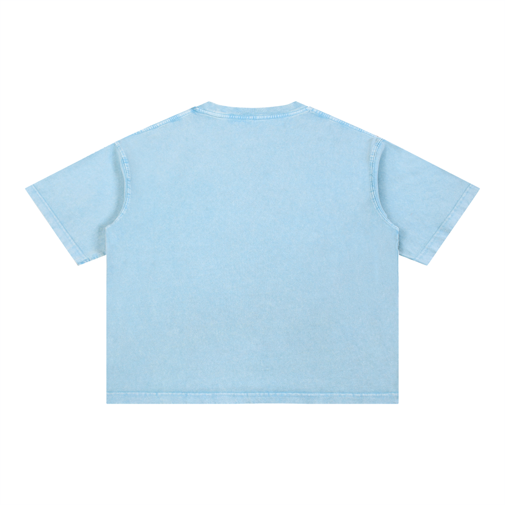 Mineral Wash Boxy Cotton T-Shirt (Cropped)