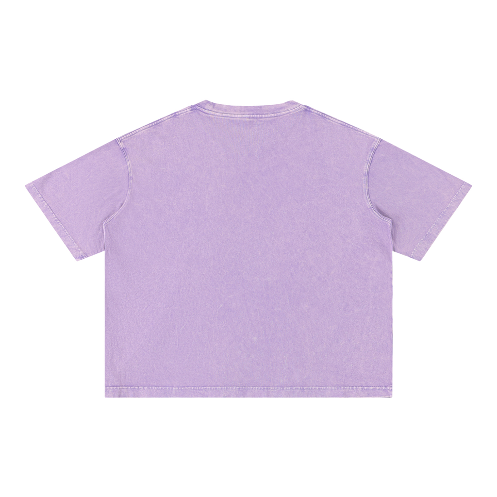 Mineral Wash Boxy Cotton T-Shirt (Cropped)